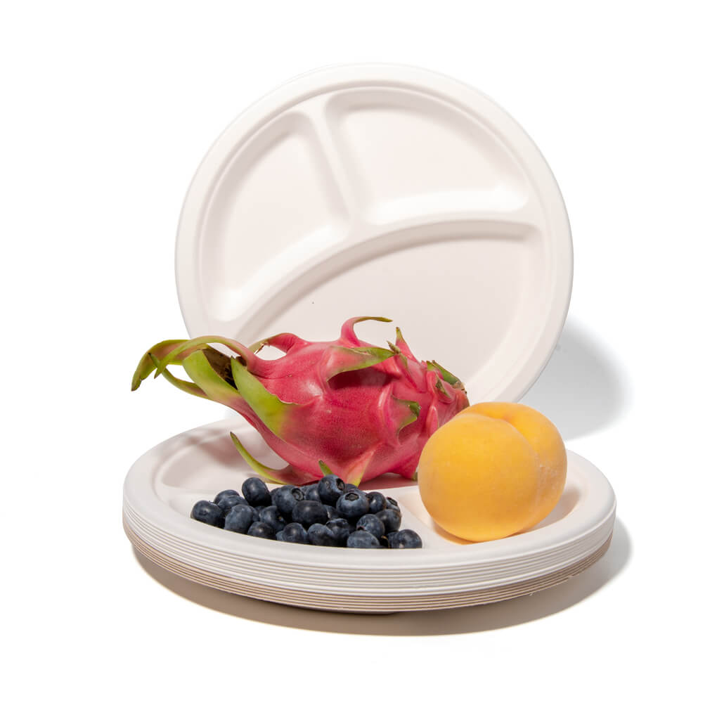10 3 Compartment Round Plate