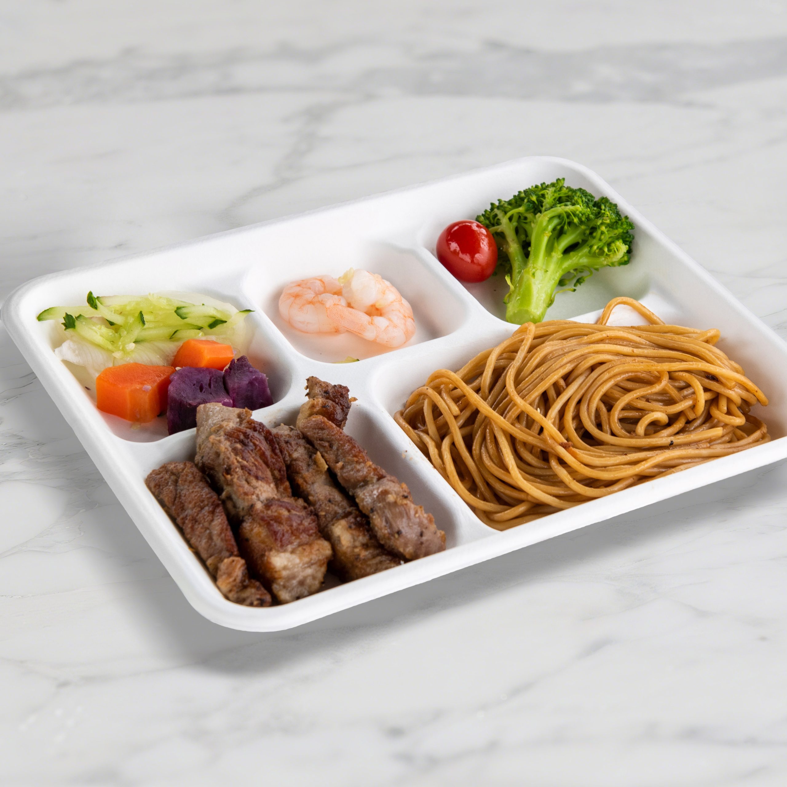 5-compartment tray
